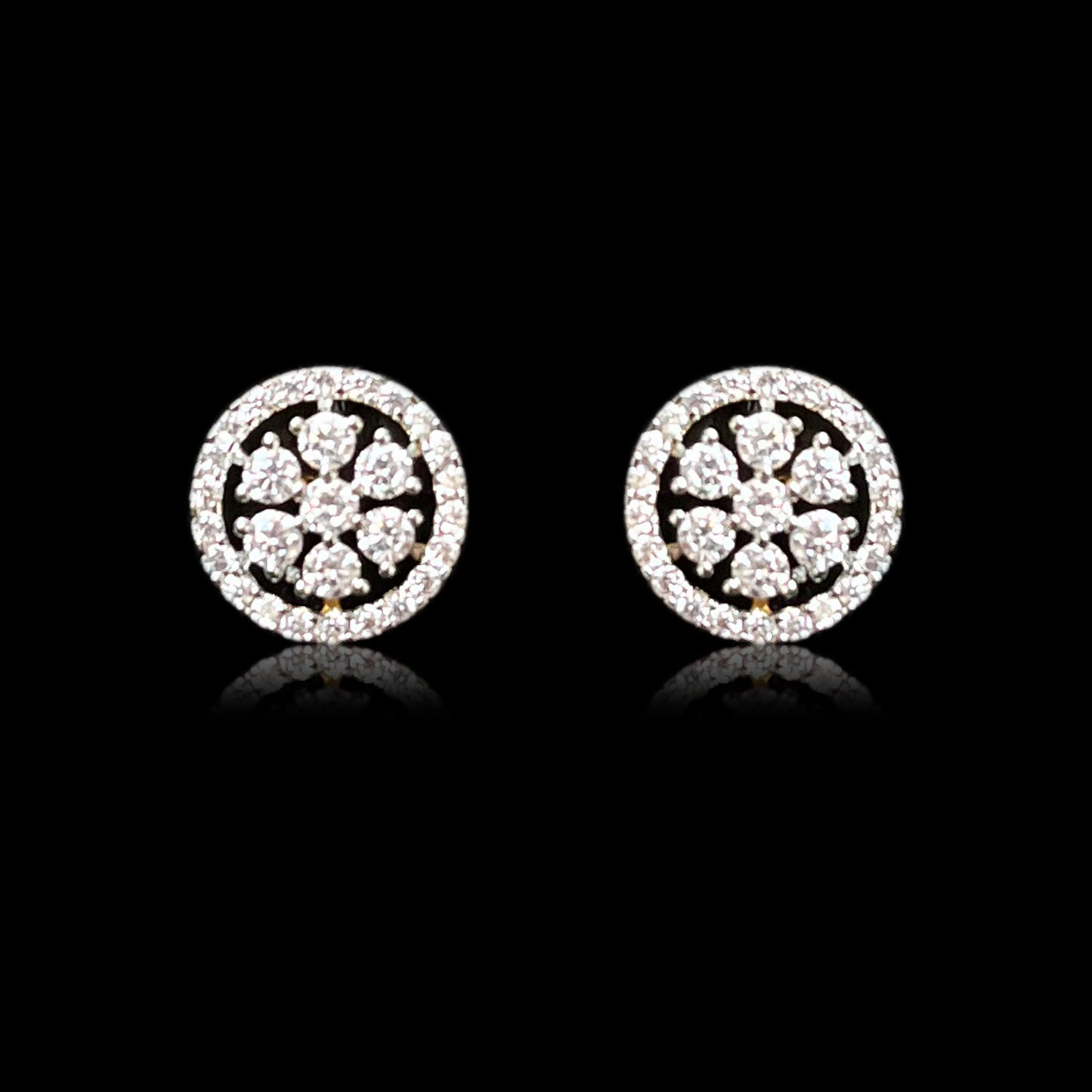 Floral Round Stone earring