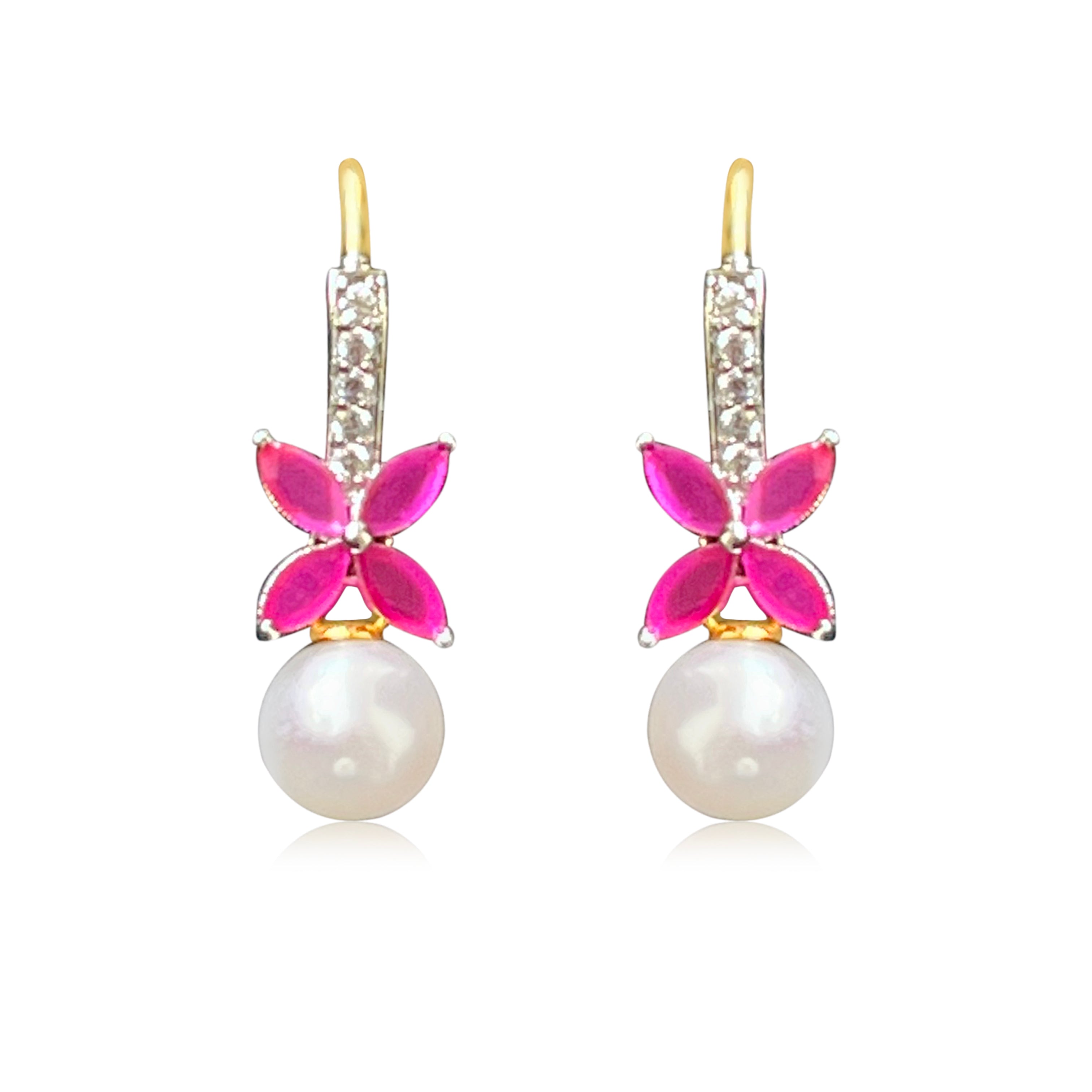 [PRIMAUTE] 少女時代サニー着用☆PURE PETAL CHAIN Earrings Mother of Pearl Shell Crescent Moon Earrings With Chain
