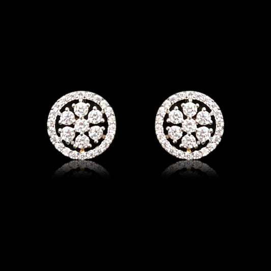 Floral Round Stone earring