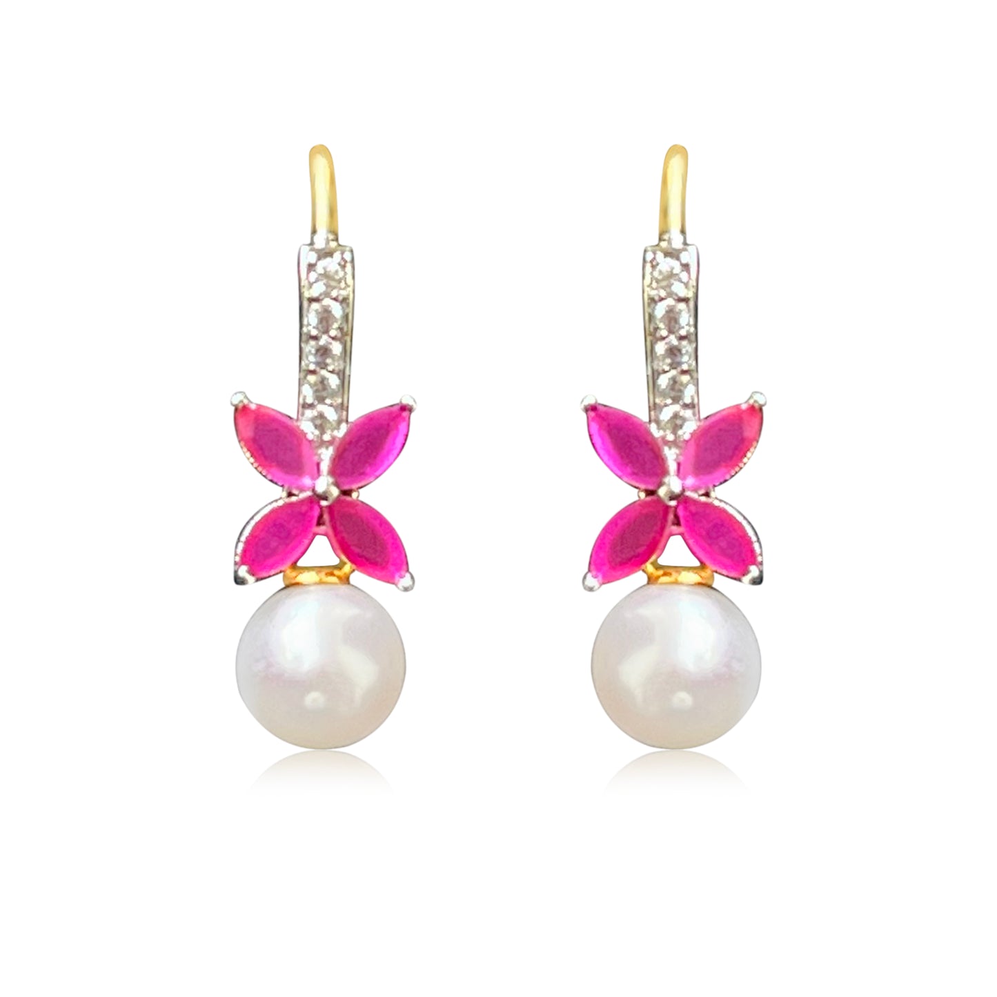 Ruby & Pearl Earrings