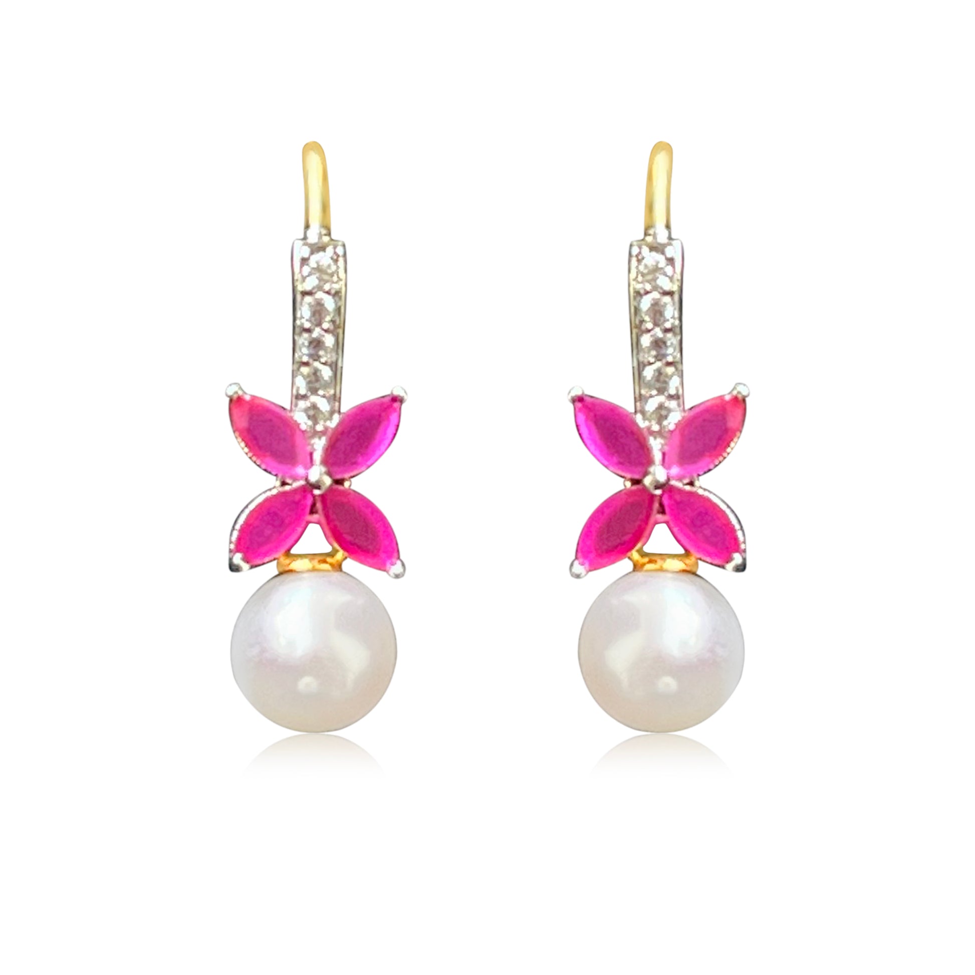 Ruby & Pearl Earrings