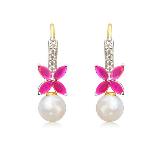 Ruby & Pearl Earrings