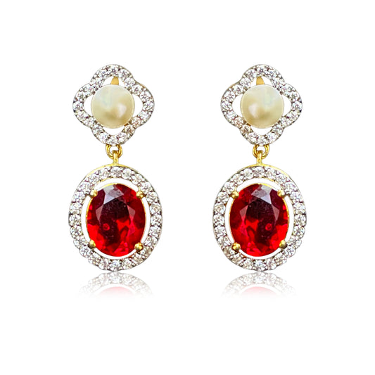 Pearl and Zircon Earring