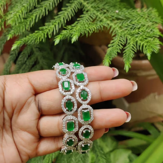 Green Color American Diamond Bangle